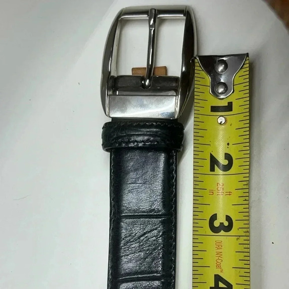 HAROLD POWELL Black Concho Leather Belt - SZ Medium - MADE IN ITALY - Picture 3 of 15